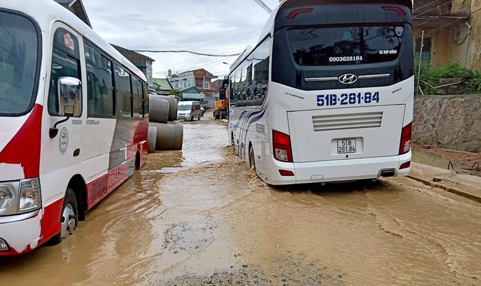 Đà Lạt mưa lớn thông cổ thụ bật gốc, sập taluy khách sạn du khách di dời khẩn cấp - Ảnh 7.