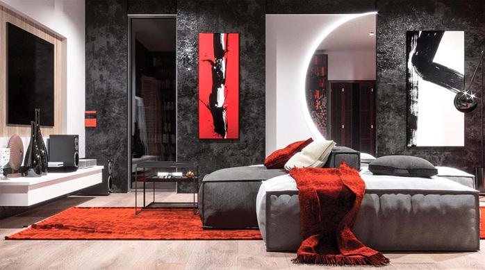 Thiết kế nội thất hiện đại với tông màu đỏ và xám theo phong cách Nhật Bản - Ảnh 16.