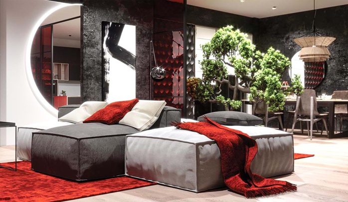 Thiết kế nội thất hiện đại với tông màu đỏ và xám theo phong cách Nhật Bản - Ảnh 19.