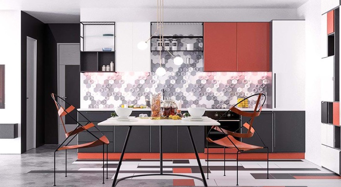 Thiết kế nội thất hiện đại với tông màu đỏ và xám theo phong cách Nhật Bản - Ảnh 7.