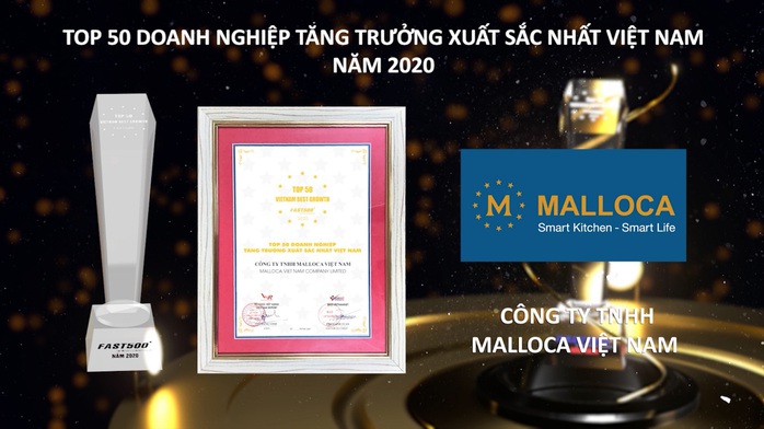 Malloca vào Top 50 doanh nghiệp tăng trưởng xuất sắc nhất Việt Nam năm 2020 - Ảnh 1. Malloca vào Top 50 doanh nghiệp tăng trưởng xuất sắc nhất Việt Nam năm 2020 - Ảnh 1.