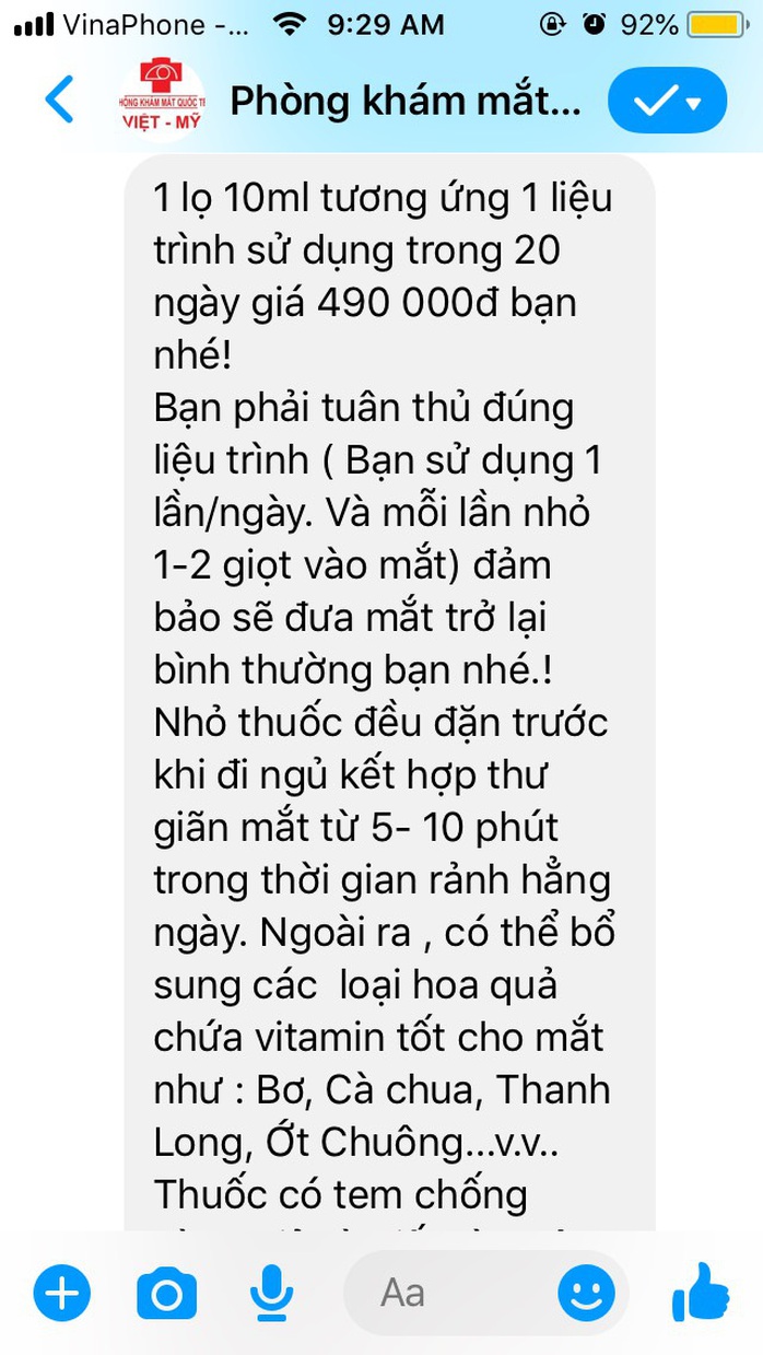 1 phòng khám mạo danh Bệnh viện Mắt Sài Gòn để trục lợi?  - Ảnh 2.