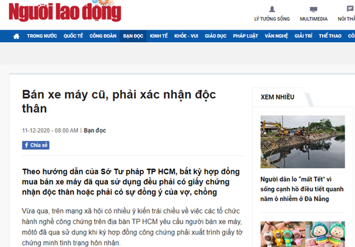 TP HCM xác minh nội dung bán xe máy cũ mà Báo Người Lao Động phản ánh - Ảnh 1.