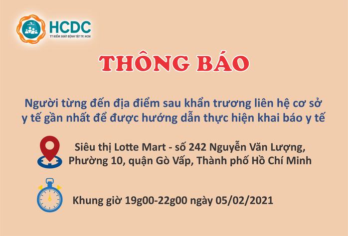 TP HCM: Truy tìm người từng đến siêu thị Lotte Mart ở quận Gò Vấp - Ảnh 1.