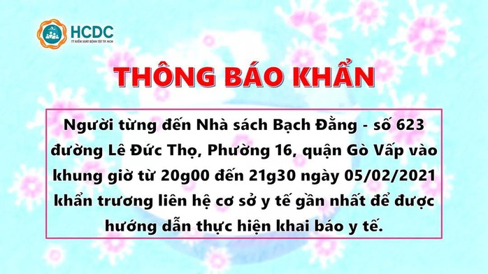 Thông báo khẩn: TP HCM truy tìm người từng đến 2 địa điểm ở Gò Vấp và Thủ Đức - Ảnh 2.