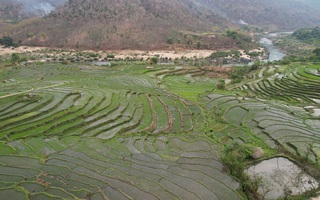 Ruộng bậc thang xanh mướt ở huyện biên cương Thanh Hóa