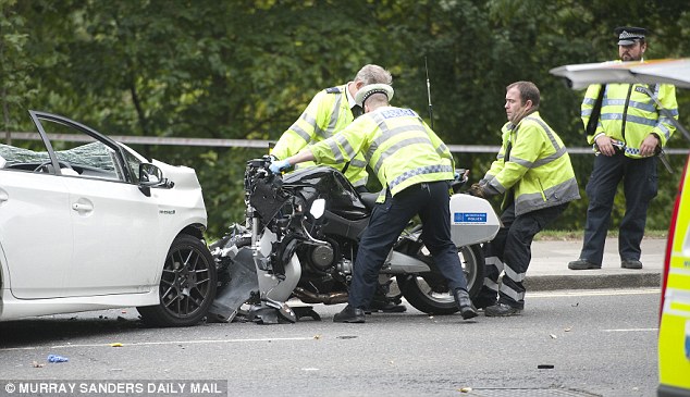 Police cleared up the aftermath of the crash, which took place on Prince Regent Street near Regents Park