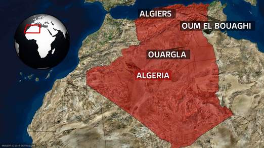 Chiếc máy bay rơi ở tỉnh Oum al-Bouaghi, Algeria khiến 103 người thiệt mạng. Ảnh: news.sky.com