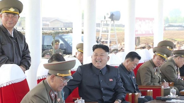 Out of sight: North Korean leader Kim Jong-un in May.