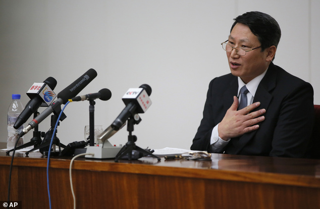 Sorry: Kim Jung Wook, a South Korean Baptist missionary, says he is sorry for his anti-state crimes