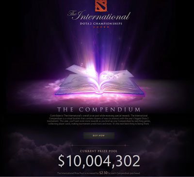 Trang web ghi tổng giải thưởng của giải v&ocirc; địch thế giới The International 4          Nguồn: VALVE