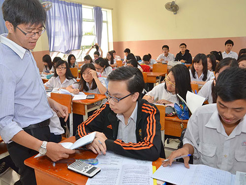 Học sinh Trường THPT Lương Thế Vinh, quận 1, TP HCM trong giờ học Ảnh: TẤN THẠNH