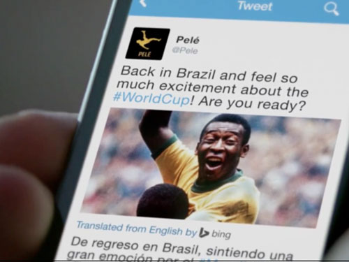 Huyền thoại Pelé cũng vào Tweet để chào đón World Cup 2014 Nguồn: ADWEEK