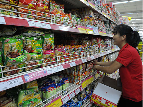 Việt Nam được đánh giá là thị trường tiêu thụ mì gói lớn nhất châu Á và đứng thứ tư thế giới Ảnh: Hồng Thúy