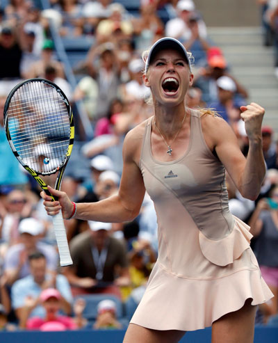 Wozniacki cải thiện đáng kể quả giao bóng và cú đánh thuận tay Ảnh: REUTERS