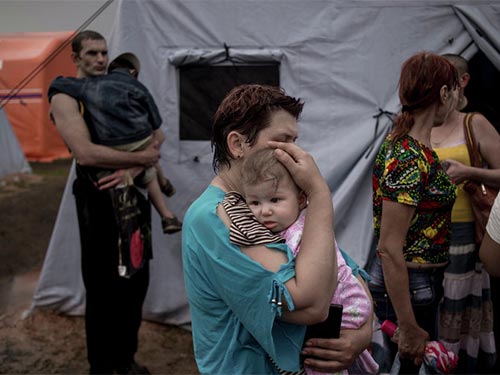 Người tị nạn Ukraine tại vùng Rostov của Nga Ảnh: RIA NOVOSTI
