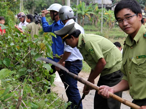 Chính quyền và người dân tham gia phát quang bụi rậm, tìm diệt rắn lục đuôi đỏ