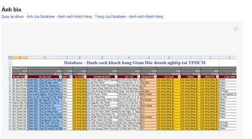 tin nhắn rác, danh sách khách hàng tiềm năng, thông tin cá nhân, thuê bao VIP