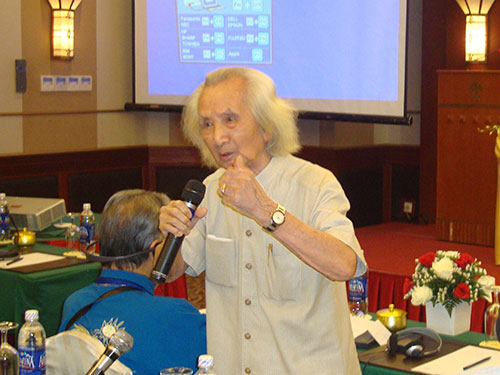 GS Nguyễn Vĩnh Bảo phát biểu tại một hội thảo quốc tế về nghệ thuật ĐCTT Nam Bộ do UBND 
TP HCM cùng Bộ Văn hóa - Thể thao và Du lịch tổ chức năm 2013