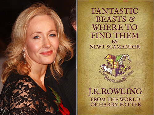 J.K Rowling và quyển sách giả tưởng bà tạo ra trong loạt tiểu thuyết Harry Potter Nguồn: Guardianlv