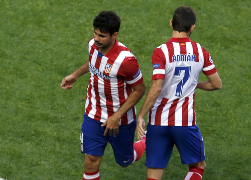 Diego Costa rời sân từ phút thứ 9, để lại nỗi lo cho CĐV Atletico