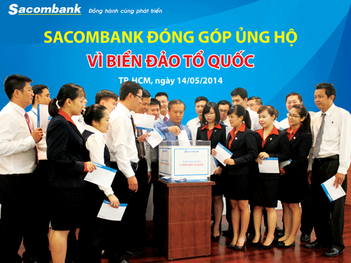 Nhân viên Sacombank chung sức vì biển đảo Nhân viên Sacombank chung sức vì biển đảo
