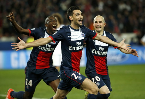 Javier Pastore ghi bàn ấn định tỉ số 3-1 trận lượt đi ở Paris