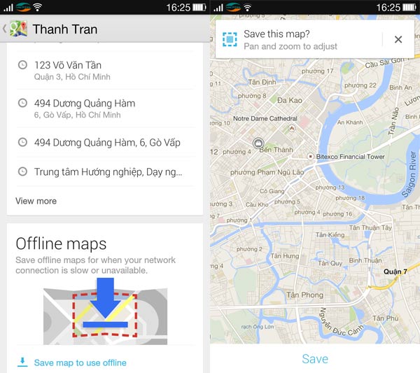 Dùng Google Maps offline trên iOS, Android