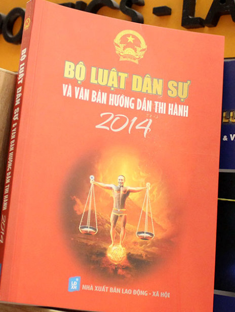 Bìa cuốn sách Bộ luật dân sự và văn bản hướng dẫn thi hành. Ảnh TTO