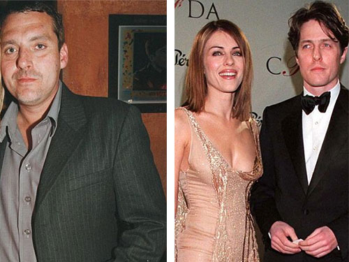 Sizemore (trái) bắt đầu hẹn hò với Elizabeth vào năm 1992

khi cô vẫn chưa dứt tình với nam diễn viên điển trai người Anh Hugh Grant (phải). Ảnh: REX