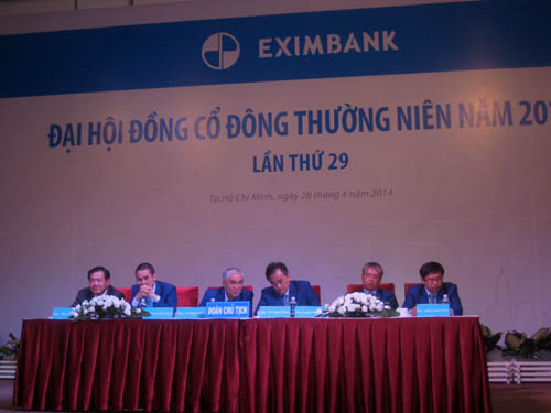 Hội đồng quản trị và Ban tổng giám đốc của Eximbank có sự thay đổi lớn tại đại hội cổ đông thường niên 2014. Ảnh: Thy Thơ