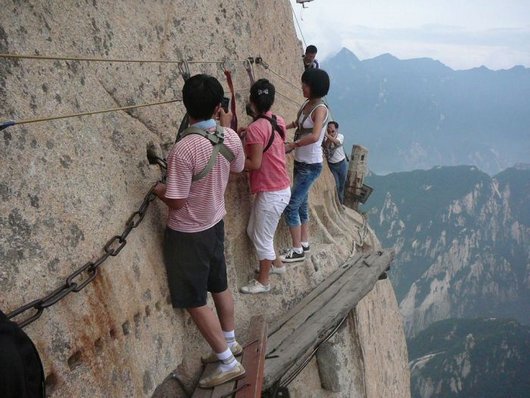 scary, wtf, travel, hiking, adventure, awesome, cool, The Most Dangerous Hiking Trail in the World - Huashan Trail in China