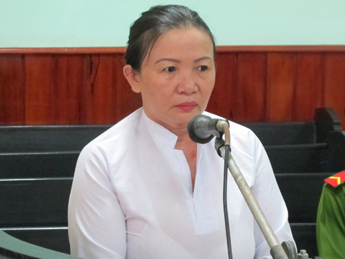 Bị cáo Nguyễn Thị Xuân Đào tại phiên tòa
