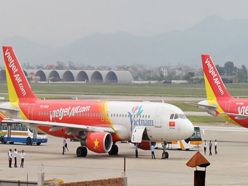 Máy bay VieJet Air tại sân bay quốc tế Nội Bài - Ảnh minh họa