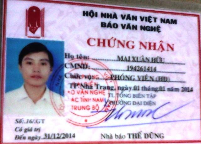 Lập biên bản đối tượng dùng thẻ nhà báo “rởm” để tác nghiệp