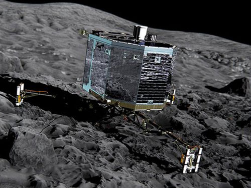 Robot Philae đáp xuống bề mặt sao chổi thành công  Ảnh: BBC