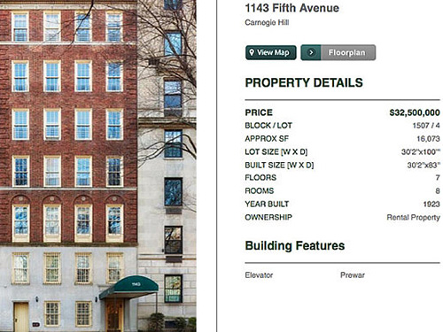 Tòa nhà đang được Pháp rao bán với giá 32,5 triệu USD ở thành phố New York -Mỹ Ảnh: lesliegarfield.com