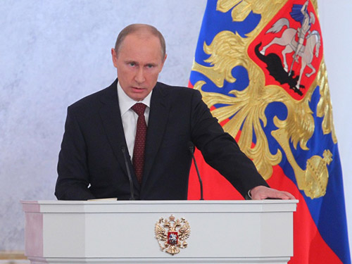 Tổng thống Putin phát biểu tại Quốc hội Nga về Crimea ngày 18-3Ảnh: IT