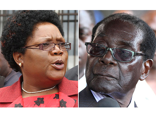 Phó Tổng thống Zimbabwe Joice Mujuru (trái) và Tổng thống Robert MugabeẢnh: AP, REUTERS