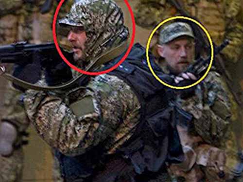 Chính quyền Kiev công bố ảnh chụp “lực lượng đặc nhiệm Nga” tại miền Đông Ukraine Ảnh: CBS News