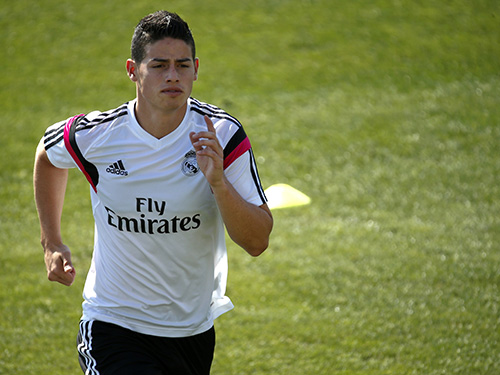 Tân binh James Rodriguez sẽ được Real Madrid sử dụng ở trận Siêu cúp châu Âu với Sevilla Ảnh: REUTERS