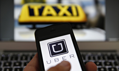 Ứng dụng dịch vụ taxi Uber trên điện thoại thông minh. Ảnh: Reuters