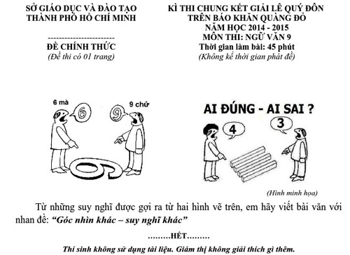 Đề thi môn Văn bằng hình vẽ Toán học.