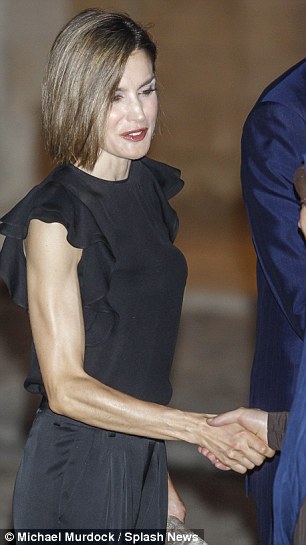 Not the first time: Letizia, who is grieving following her grandfathers death, has become increasingly slim