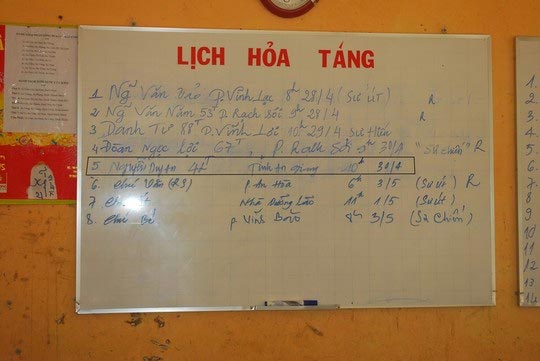 Lịch hỏa táng ông An