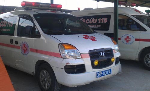 Nhiều xe cấp cứu của Công ty TNHH MTV Ngọc Linh - Cấp cứu 115 Hà Tĩnh được cấp biển số xanh