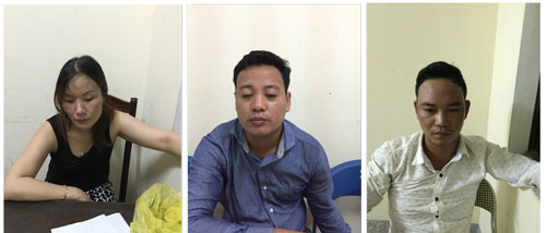 Ba đối tượng Ngô Thị Xuyên, Đoàn Văn Đạt và Lê Văn Ba bị bắt giữ