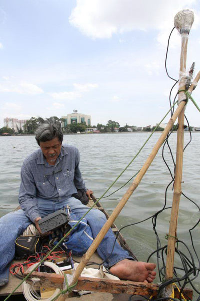 TS Lê Xuân Thuyên, Trường ĐH Khoa học Tự nhiên, sử dụng máy dò thủy âm Sonar khảo sát địa hình khu vực dự án lấp sông Đồng Nai