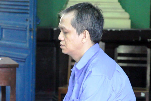 Bị cáo Lê Trung Huy tại phiên tòa