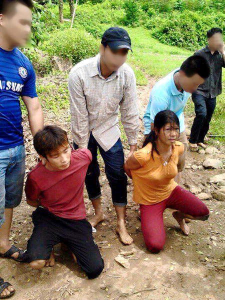Nghi can Đặng Văn Hùng và cô gái Nguyễn Thị Hán bỏ trốn cùng ngay au khi bị bắt - Ảnh: Báo Yên Bái